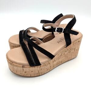 Cordani Jaiden Ankle Strap Platform Wedge Sandal Women's Black Size US4.5 EU35